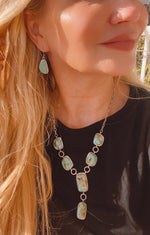 Kingman Turquoise Earring Native American Handcrafted