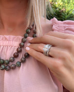 Cushion Cut Ring and Pave’ Braided Ring Jacket Two Piece Set