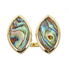 Abalone Crystal Quartz Doublet Twin Ring
