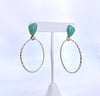 Turquoise Freeform Twisted Hoop Earrings