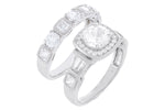 Round, Cushion Cut and Baguette Two piece Cubic Zirconia set