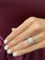 Halo Style Cubic Zirconia Engagement Ring