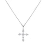 Baguette and round CZ Cross Pendant w Chain